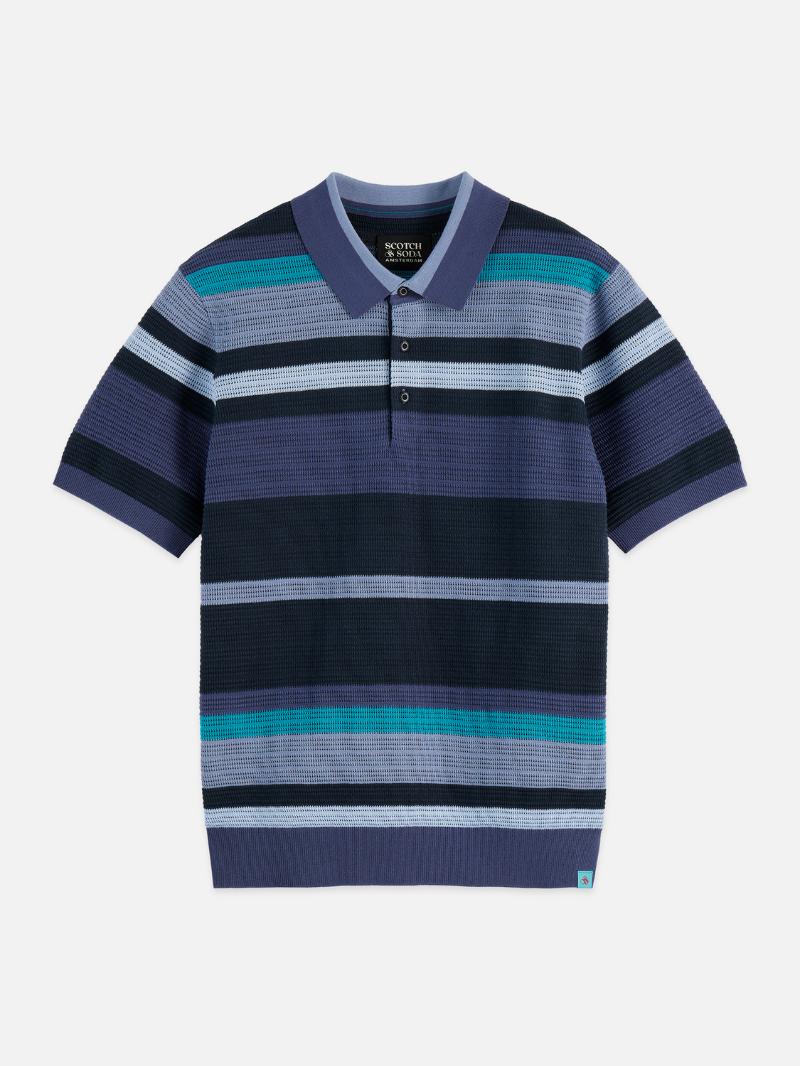 Knitted striped polo