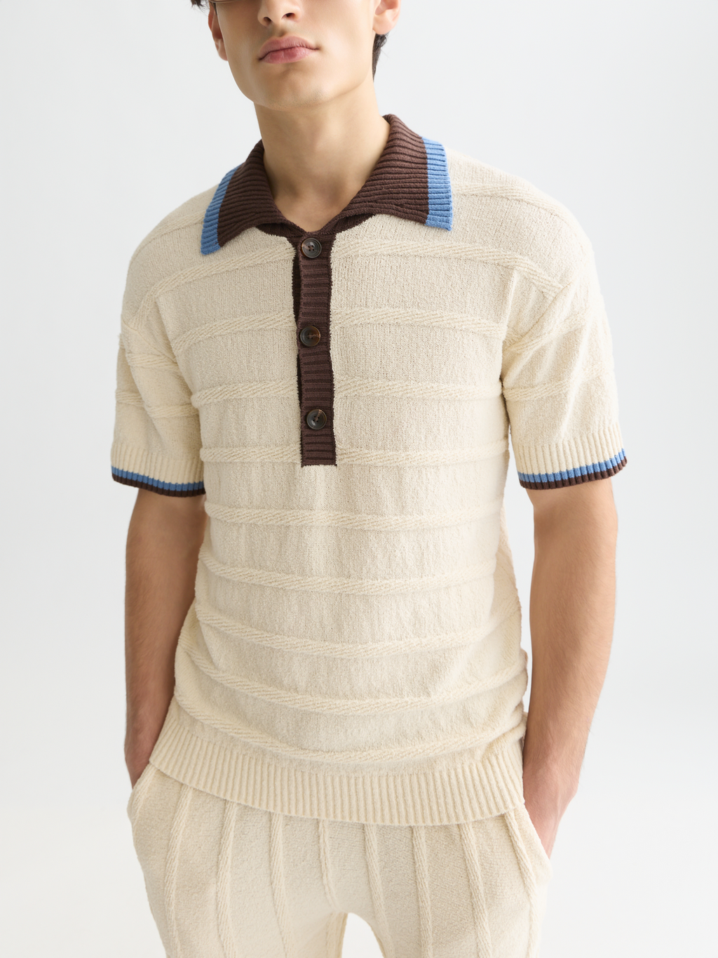 Structured knitted loose polo