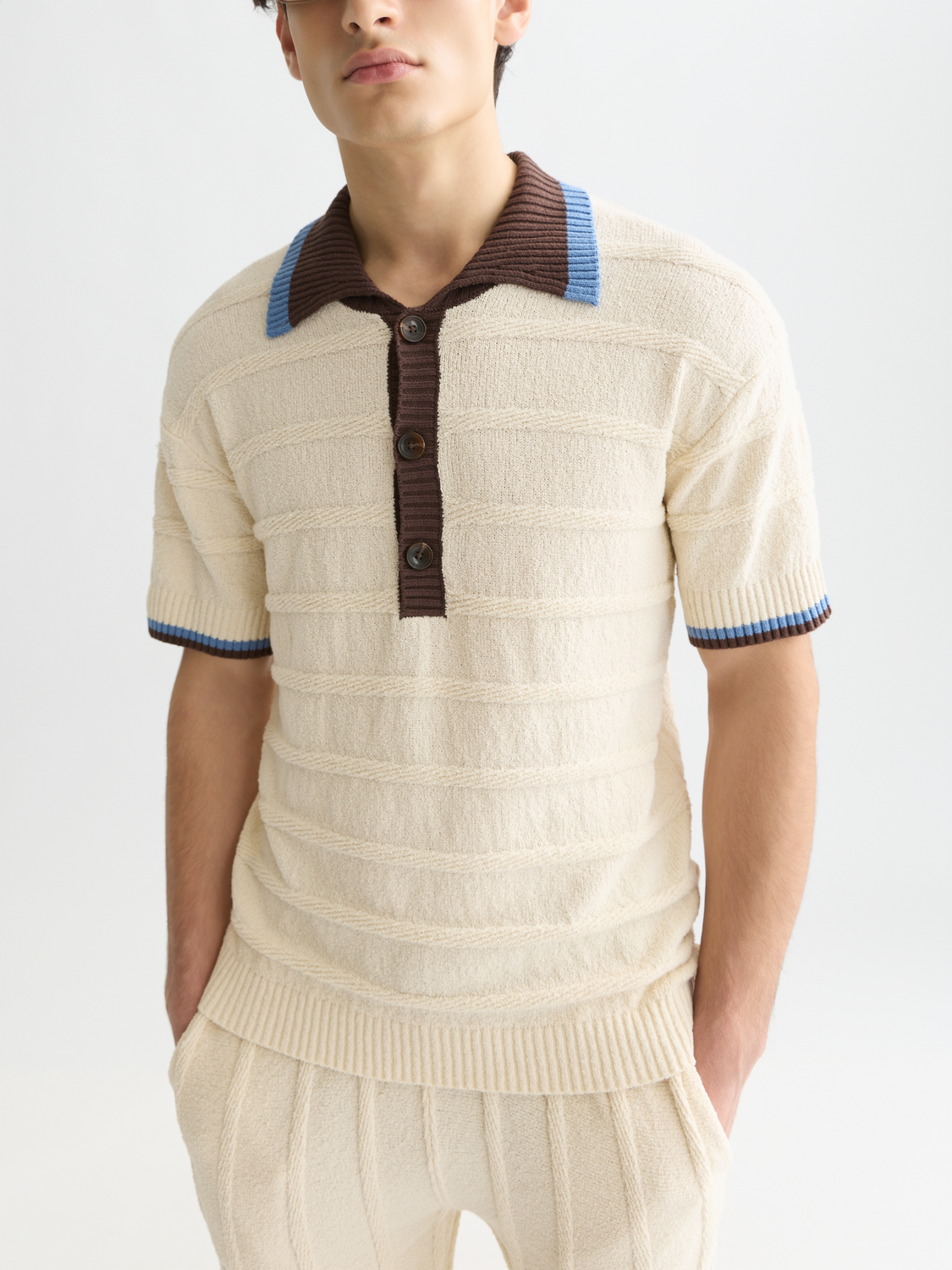 Structured knitted loose polo