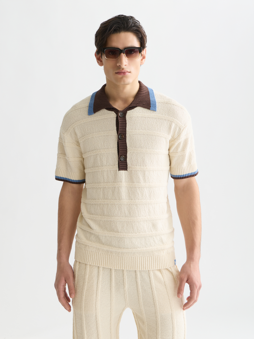 Structured knitted loose polo