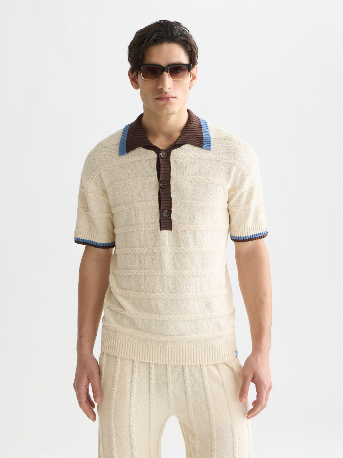 Structured knitted loose polo