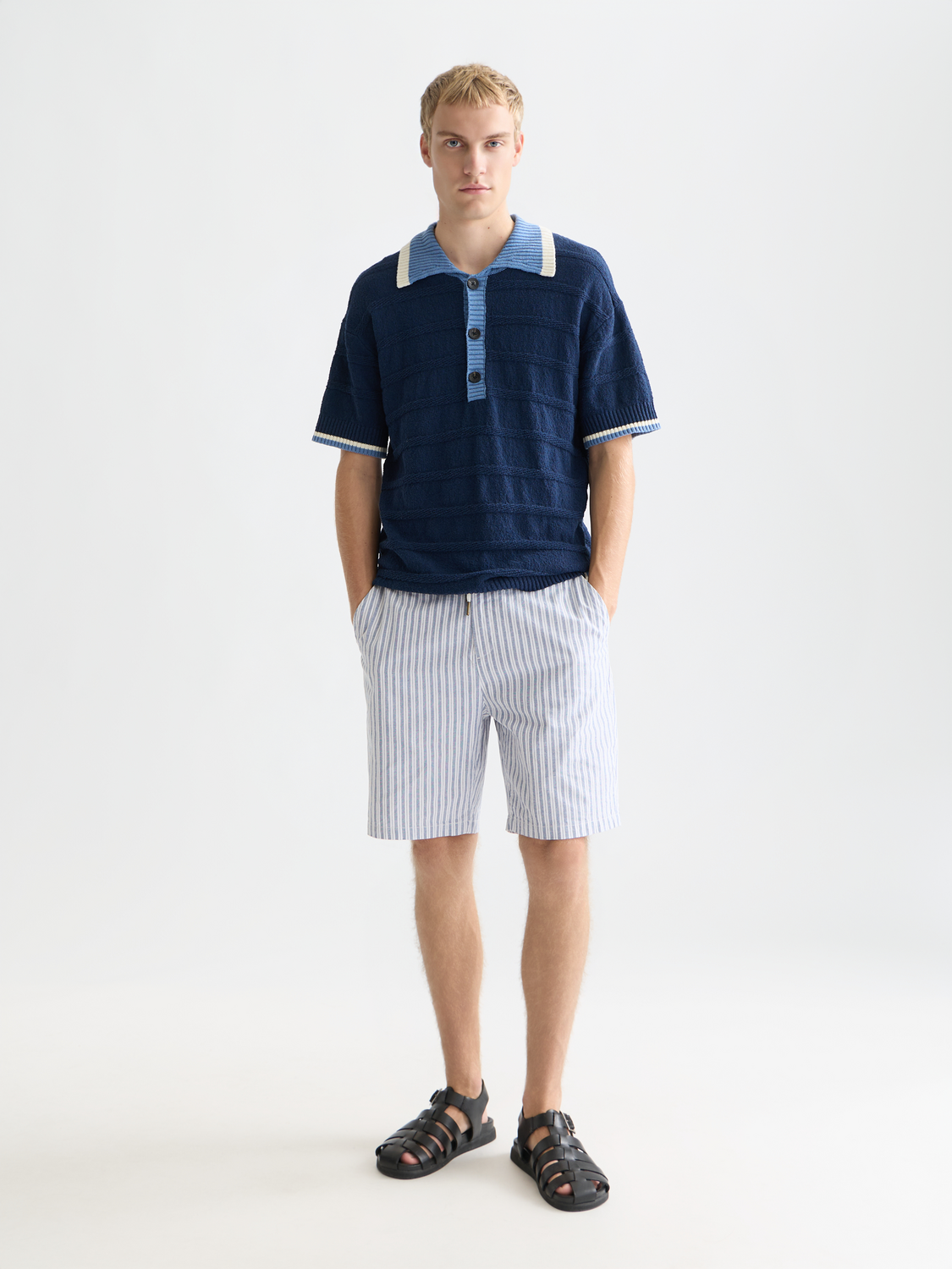 Structured knitted loose polo