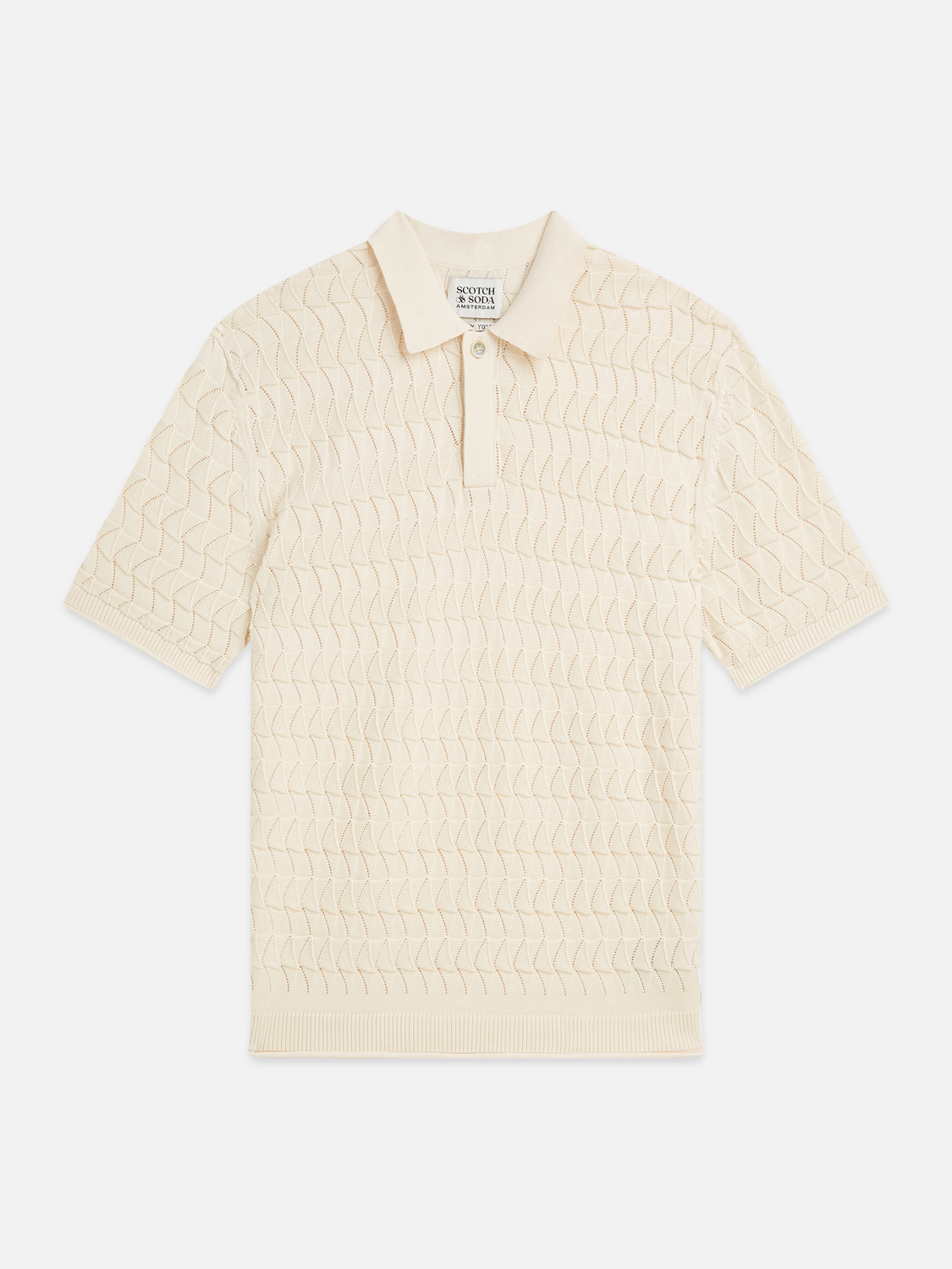 Pointelle knitted regular fit polo