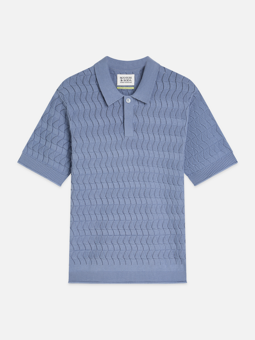 Pointelle knitted regular fit polo