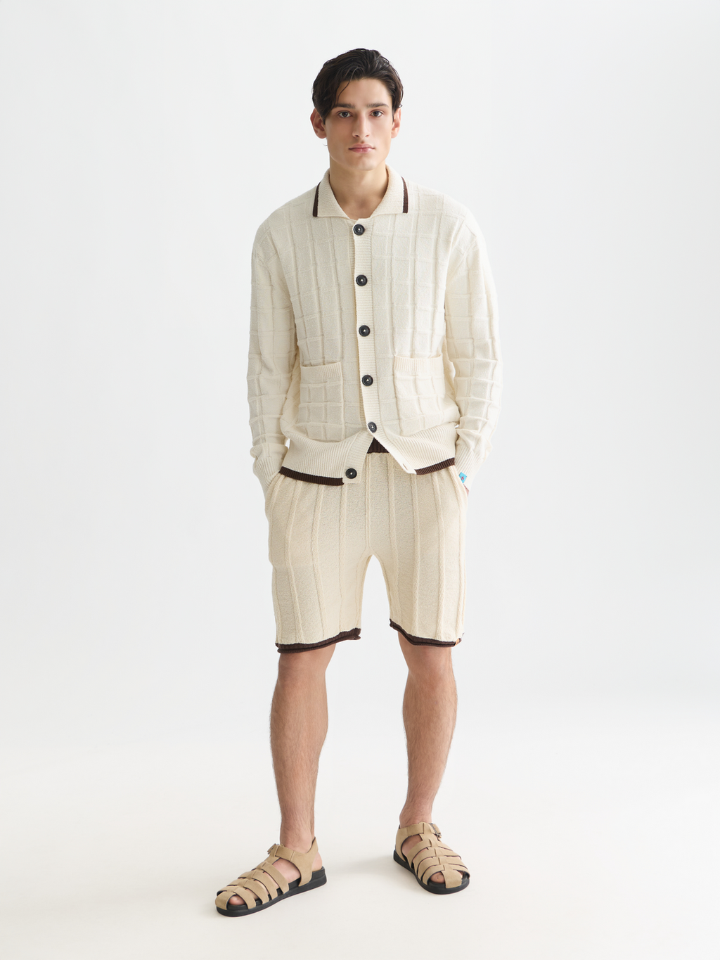 Structured boucle cardigan