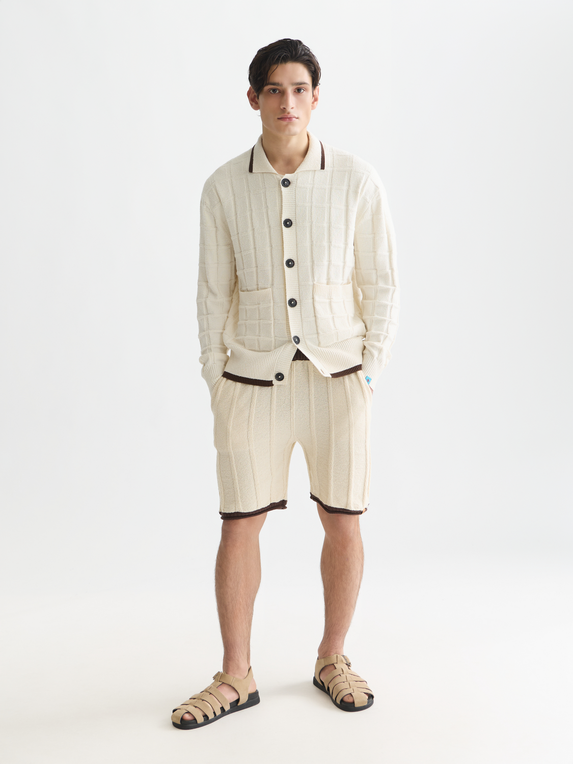 Structured boucle cardigan