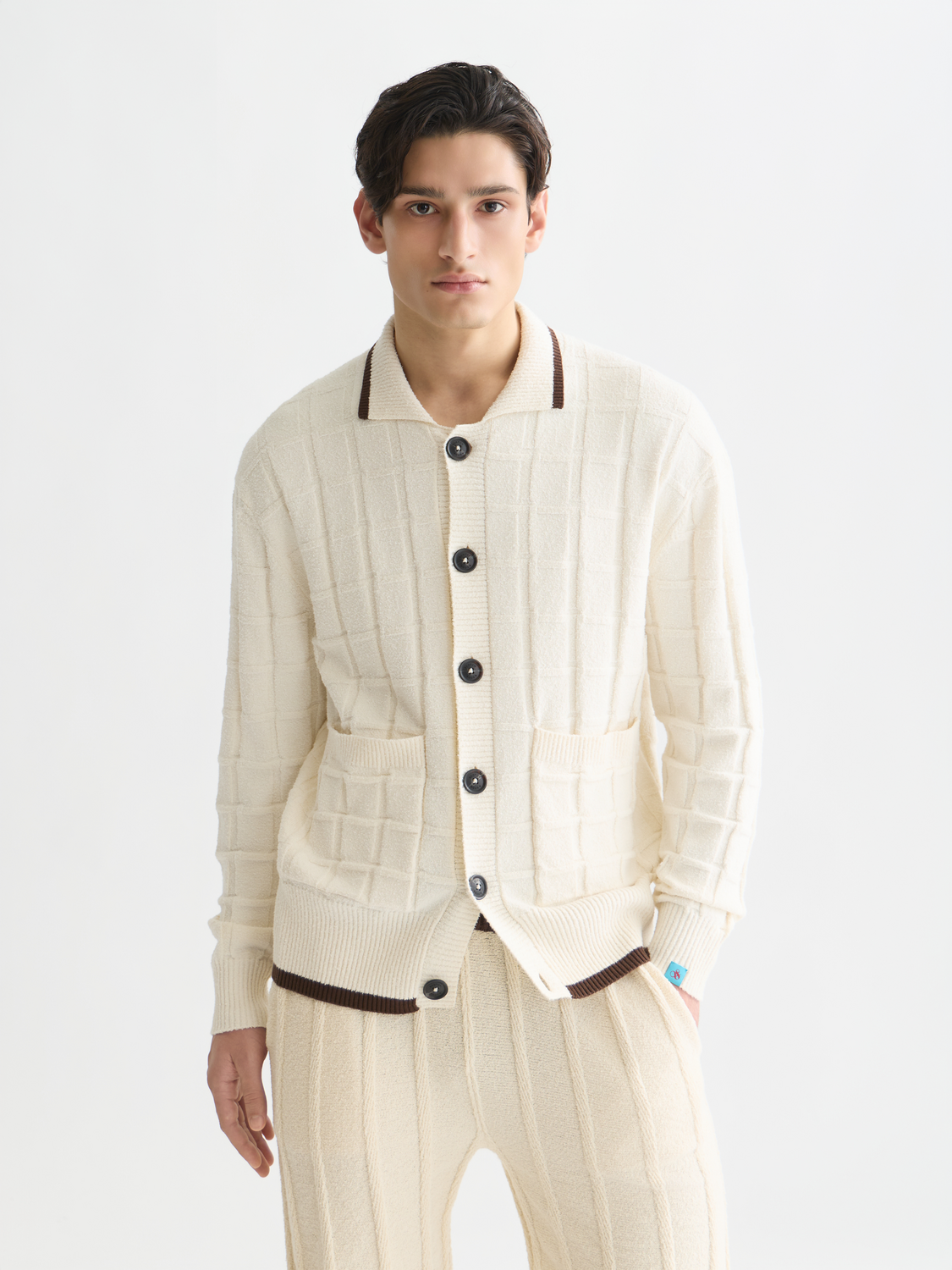 Structured boucle cardigan