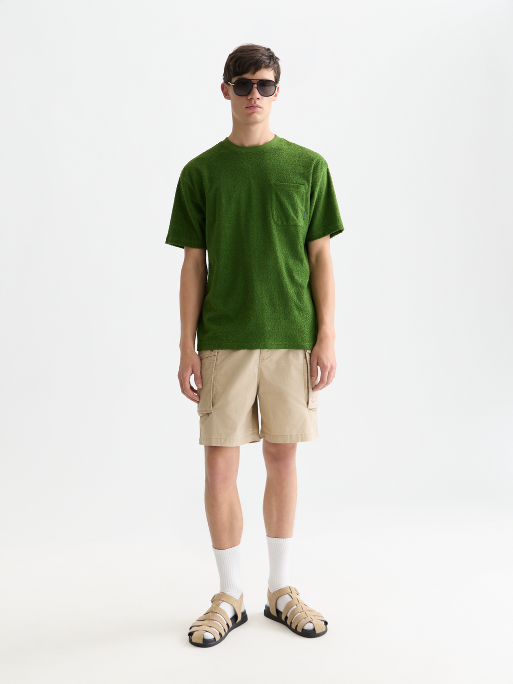 Jacquard towelling relaxed T-shirt