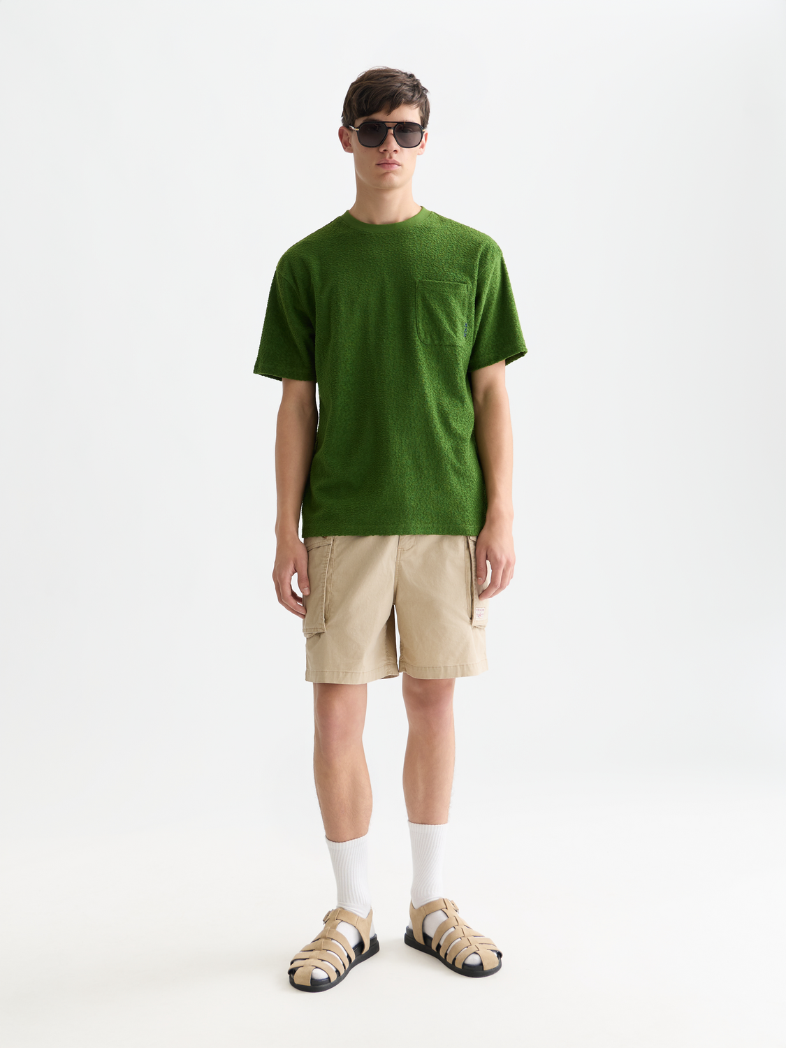 Jacquard towelling relaxed T-shirt