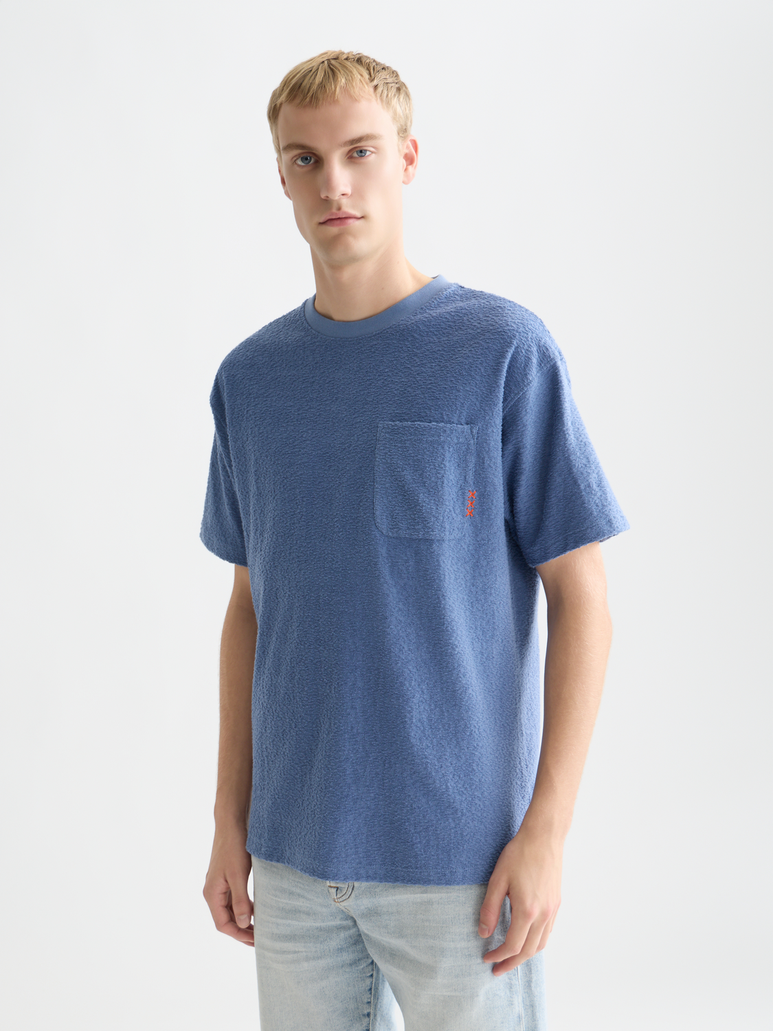 Jacquard towelling relaxed T-shirt
