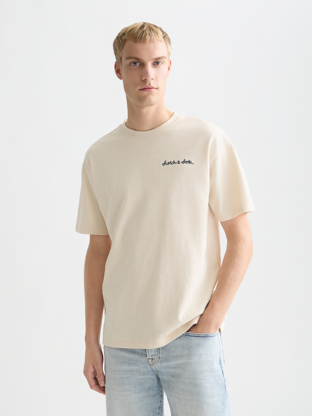Slubyarn chest pocket artwork relaxed fit T-shirt