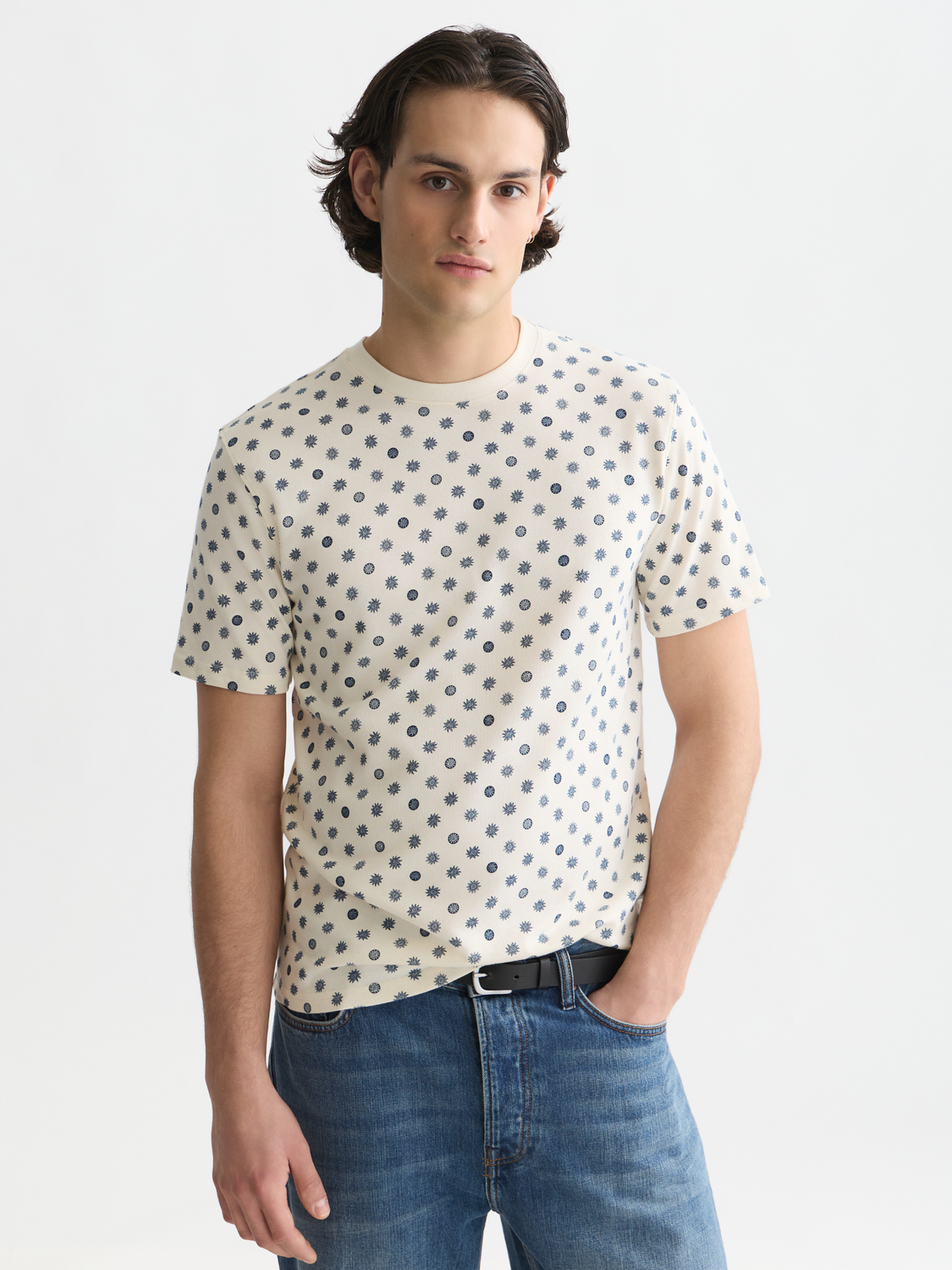 Micro-printed regular-fit T-shirt