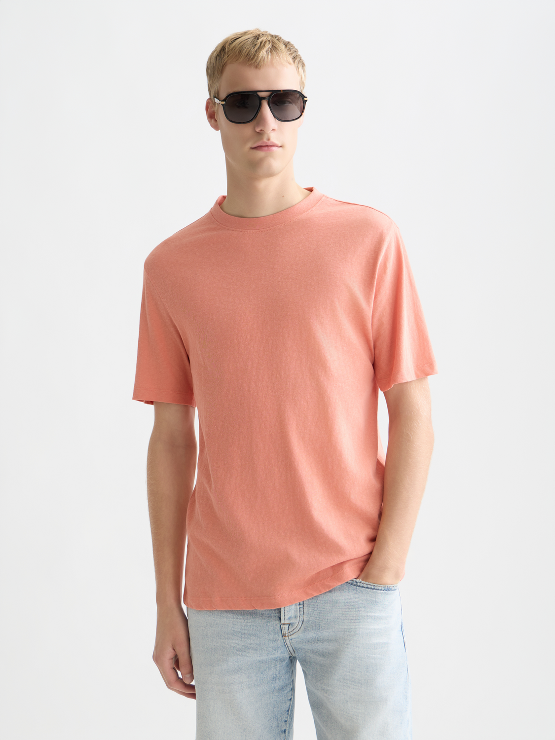 3 crosses cotton-linen T-shirt – Scotch & Soda Amsterdam