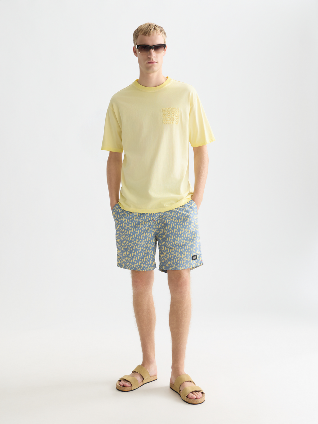 Embroidered artwork relaxedfit garmentdyed Tshirt