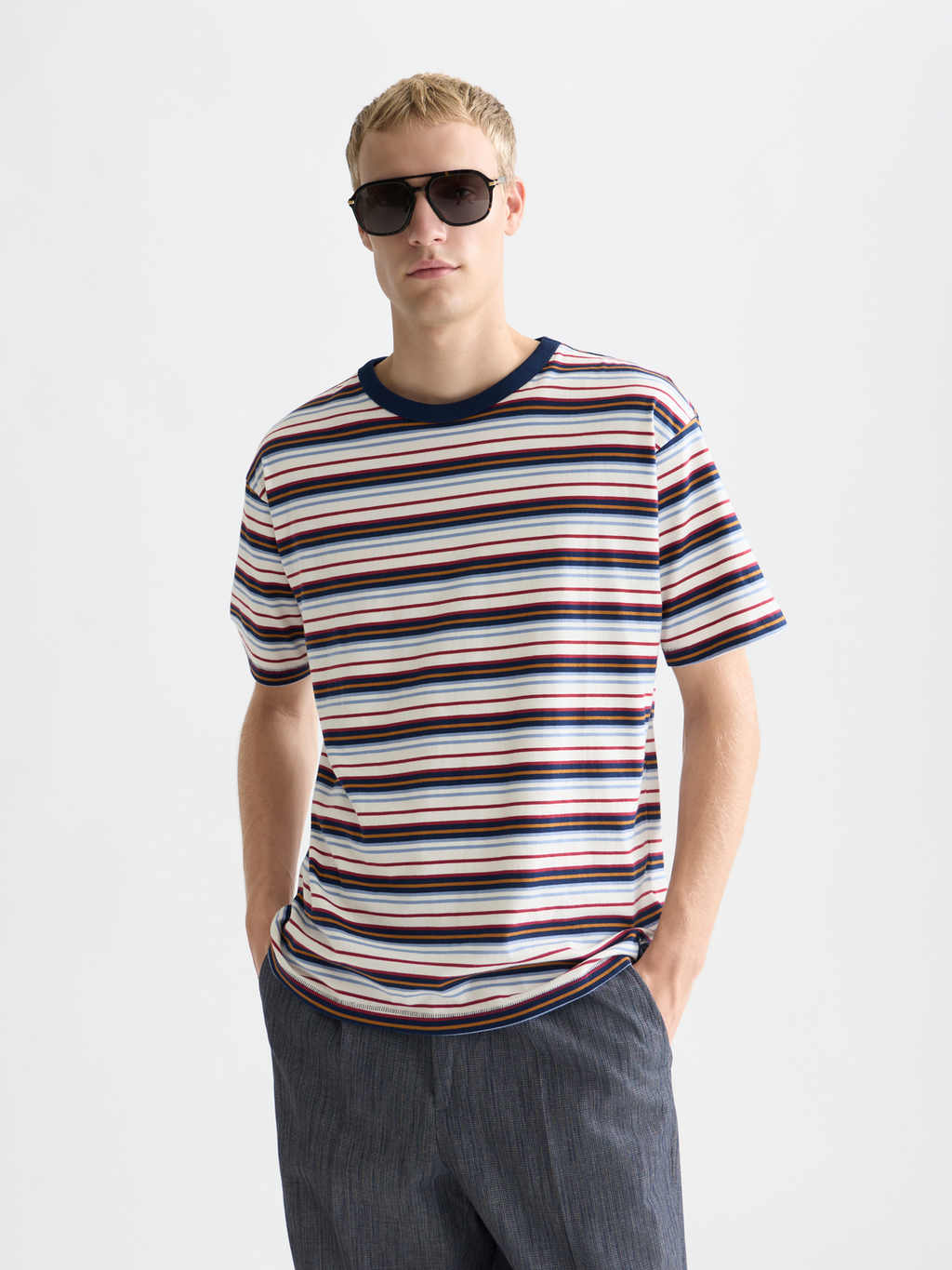 Relaxed yarn-dyed T-shirt