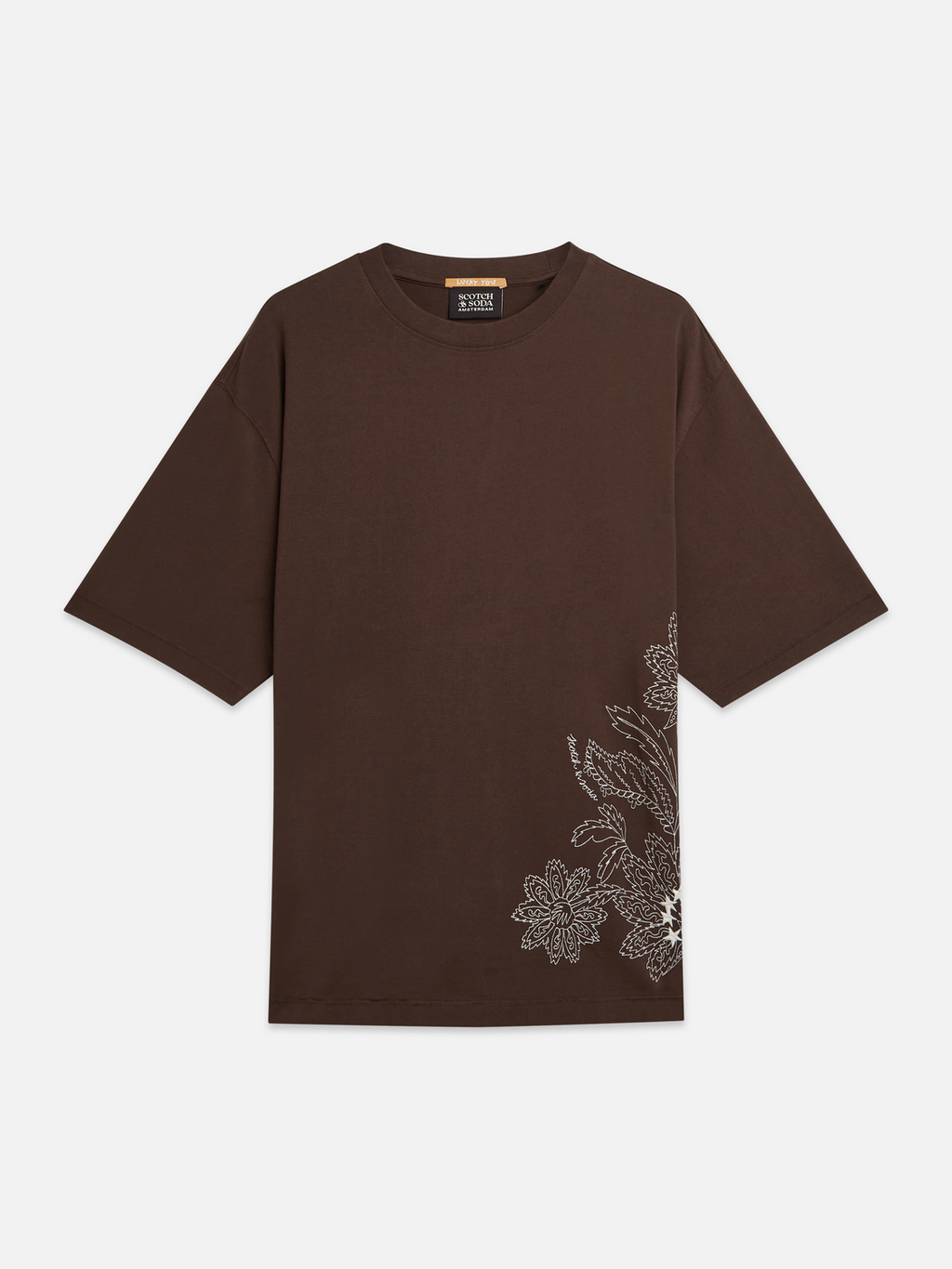 Embroidered artwork loose T-shirt