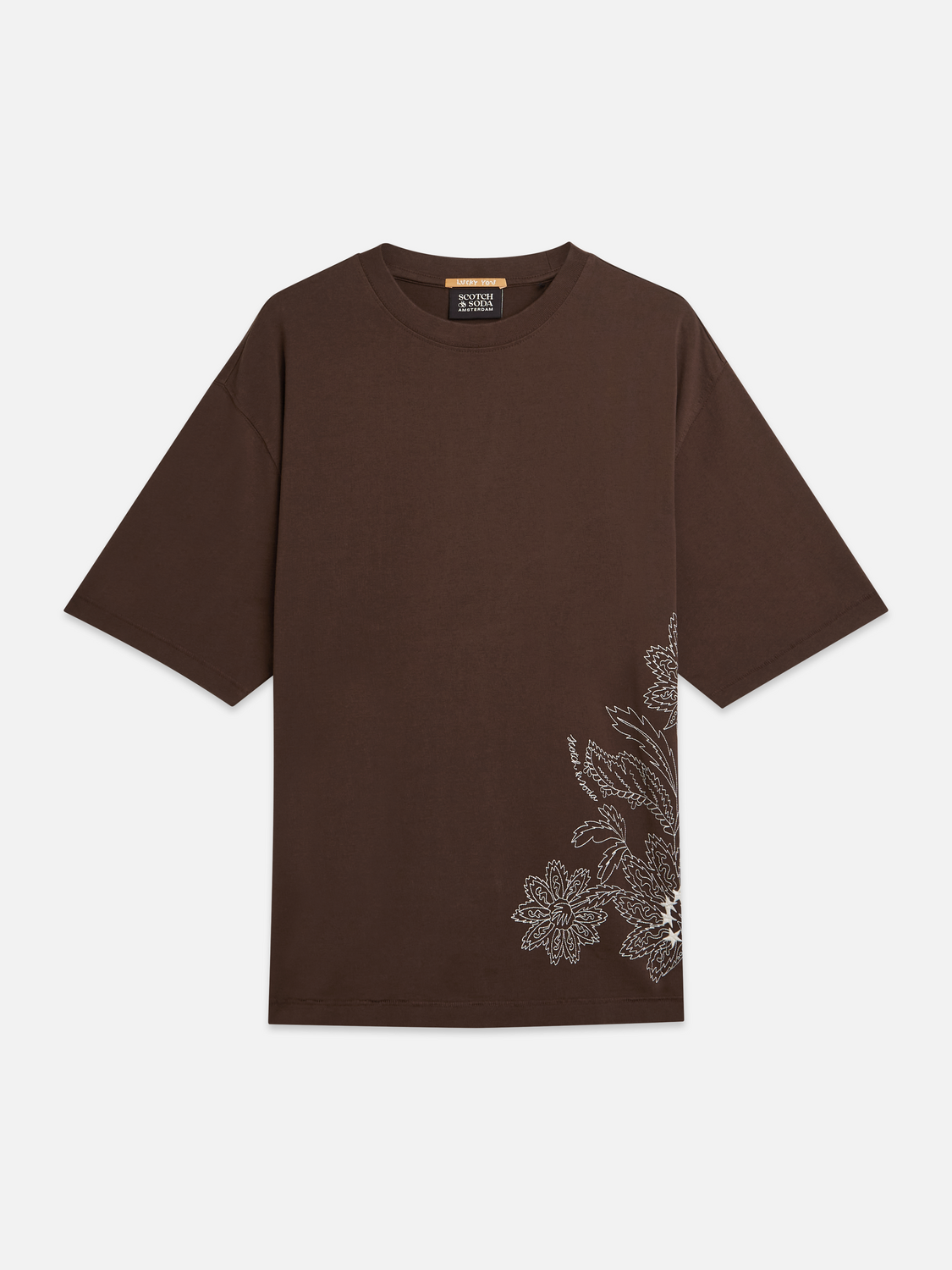 Embroidered artwork loose T-shirt