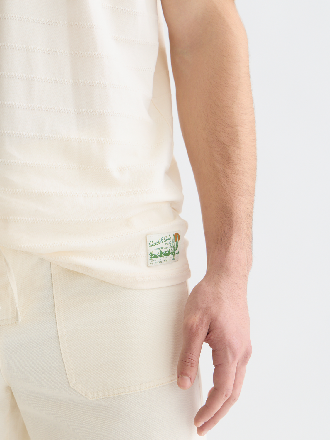 Structured jacquard relaxed-fit T-shirt