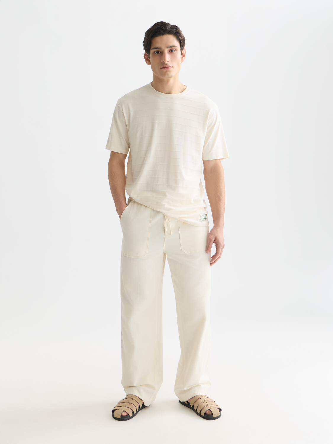 Structured jacquard relaxed-fit T-shirt