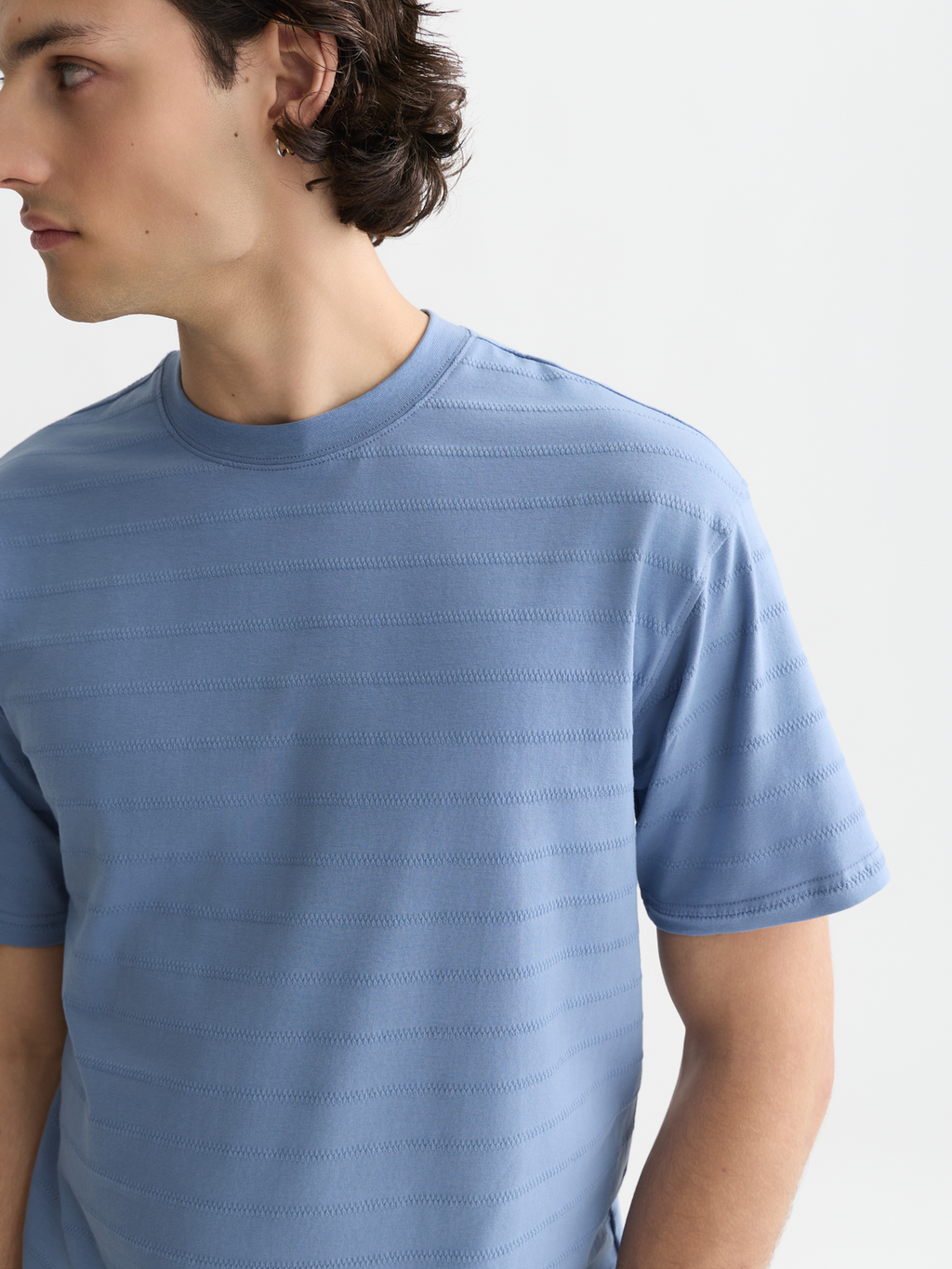 Structured jacquard relaxed-fit T-shirt