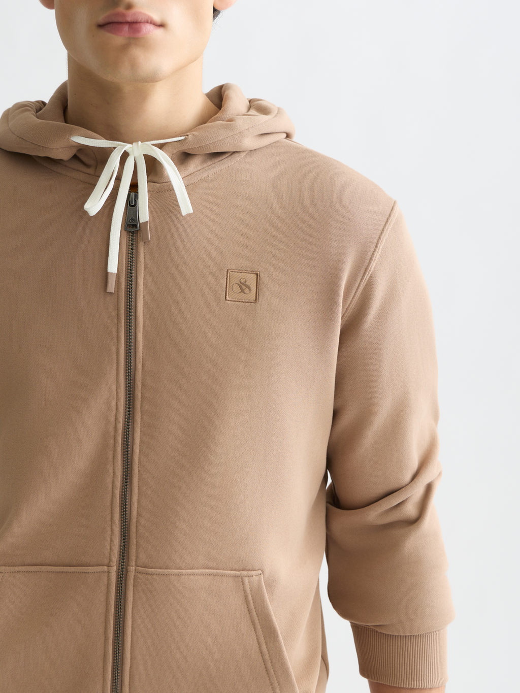 Logo badge regularfit zipthrough hoodie