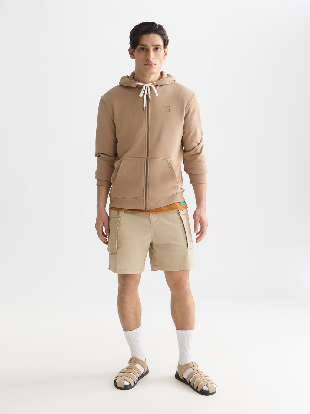 Logo badge regularfit zipthrough hoodie