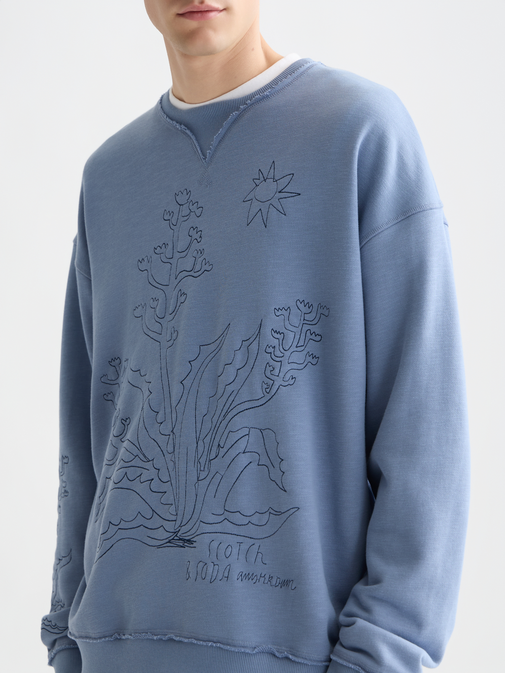 Embroidered loose sweatshirt