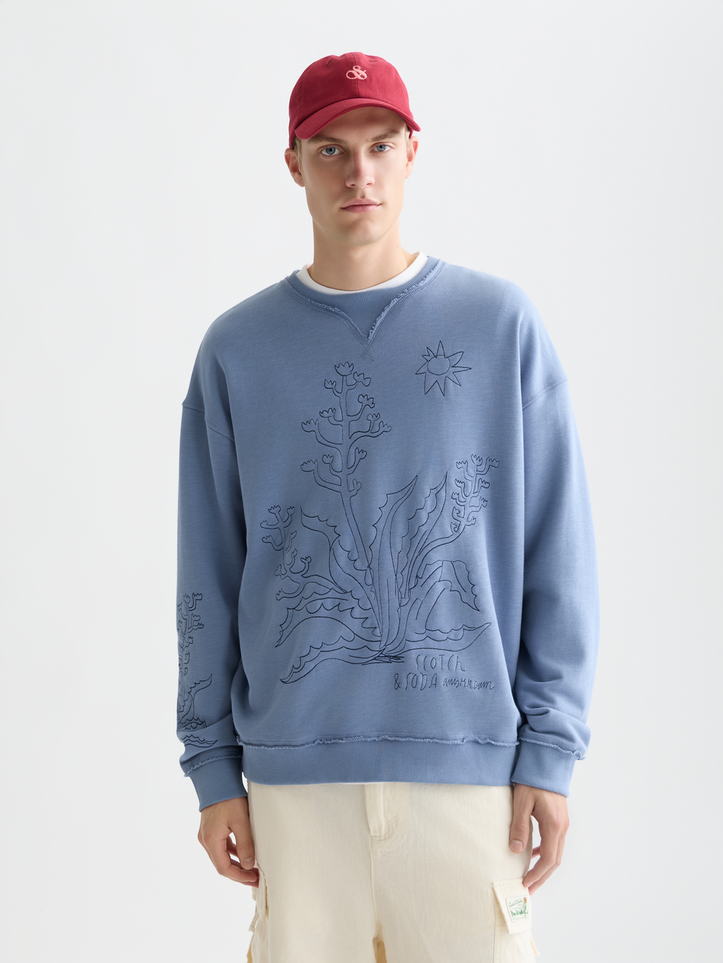Embroidered loose sweatshirt