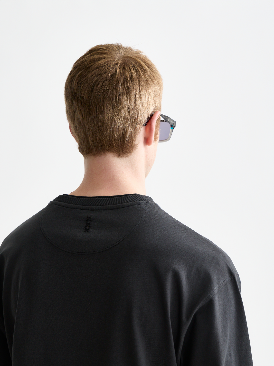 3 Crosses relaxed-fit garment-dyed long sleeve T-shirt