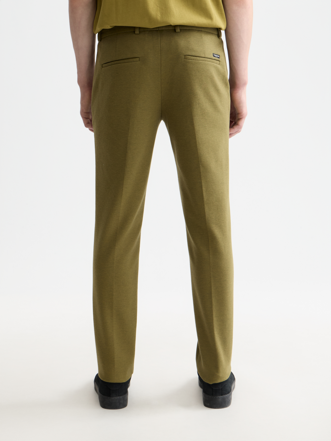 Seasonal Essentials Mott tailored cotton blend jersey chino - GREEN MOSS MELANGE