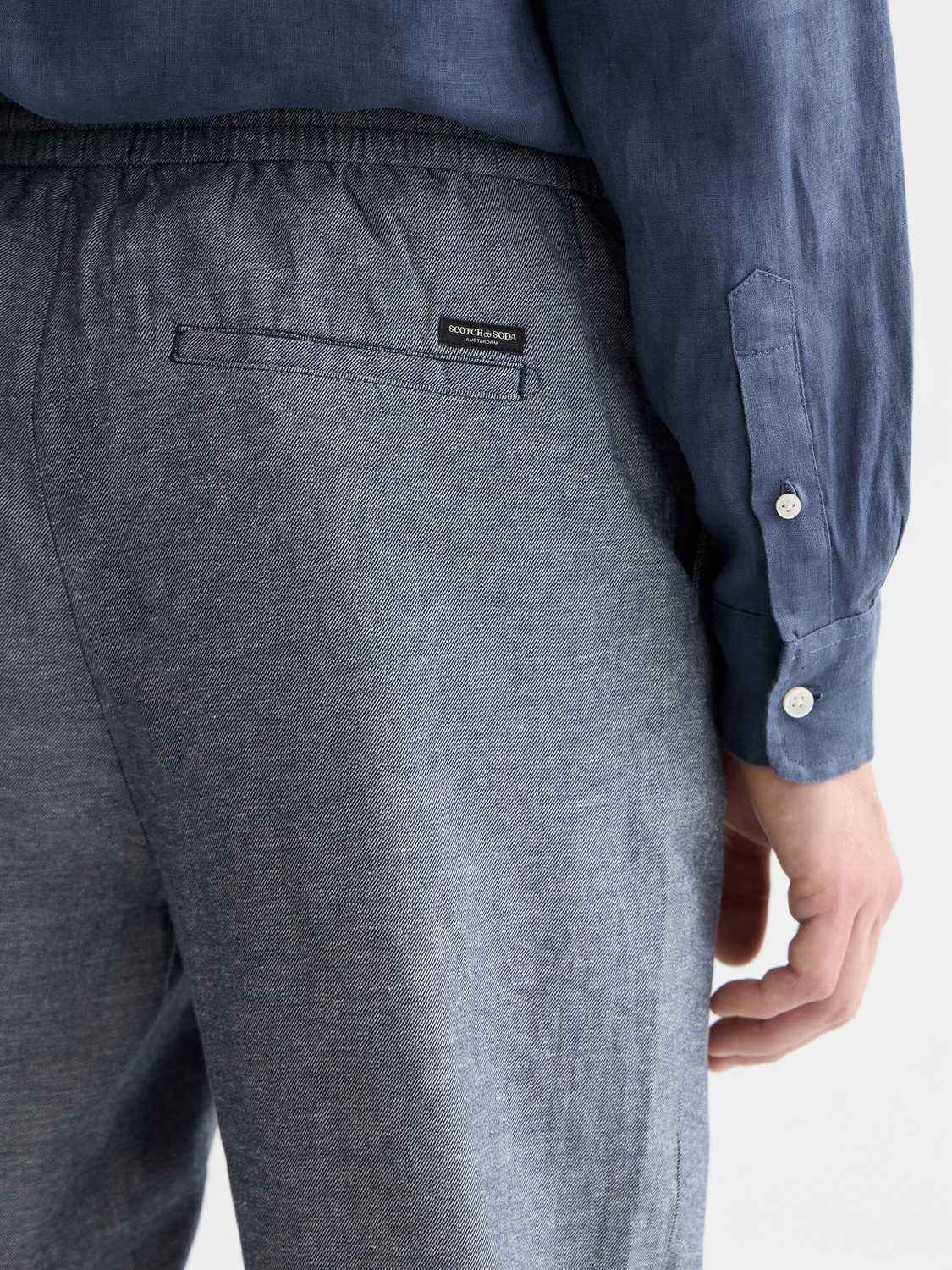 Seasonal Essentials Warren cotton linen jogger - OCEANA