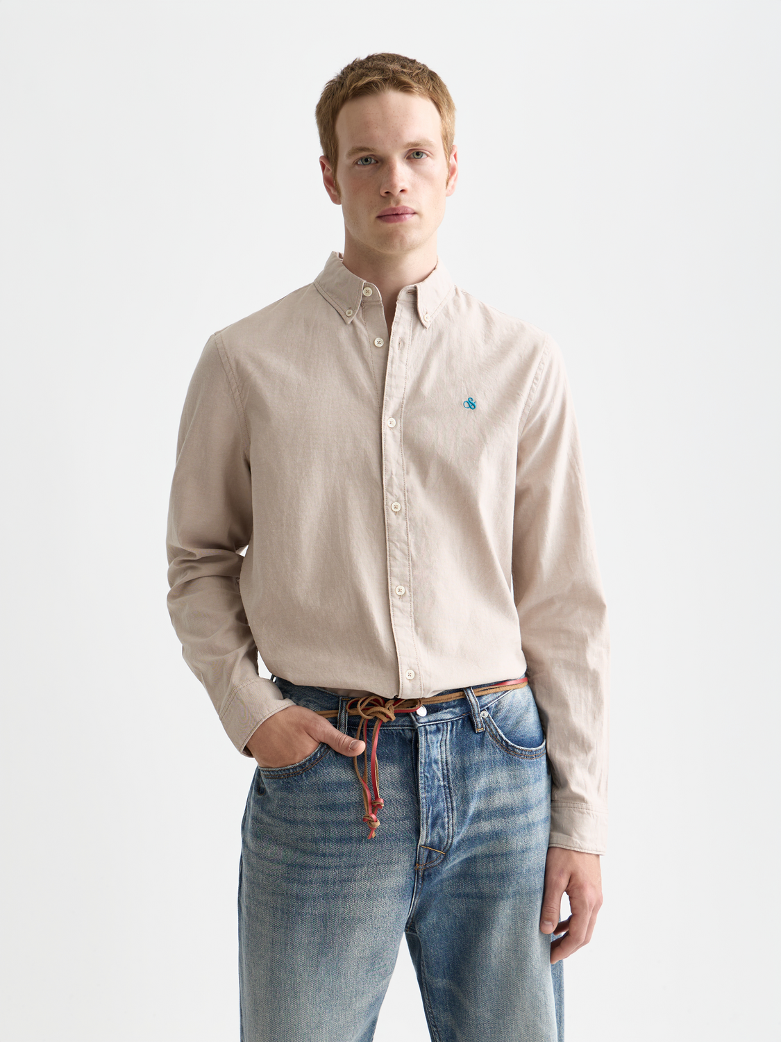 Seasonal core solid oxford regular-fit shirt