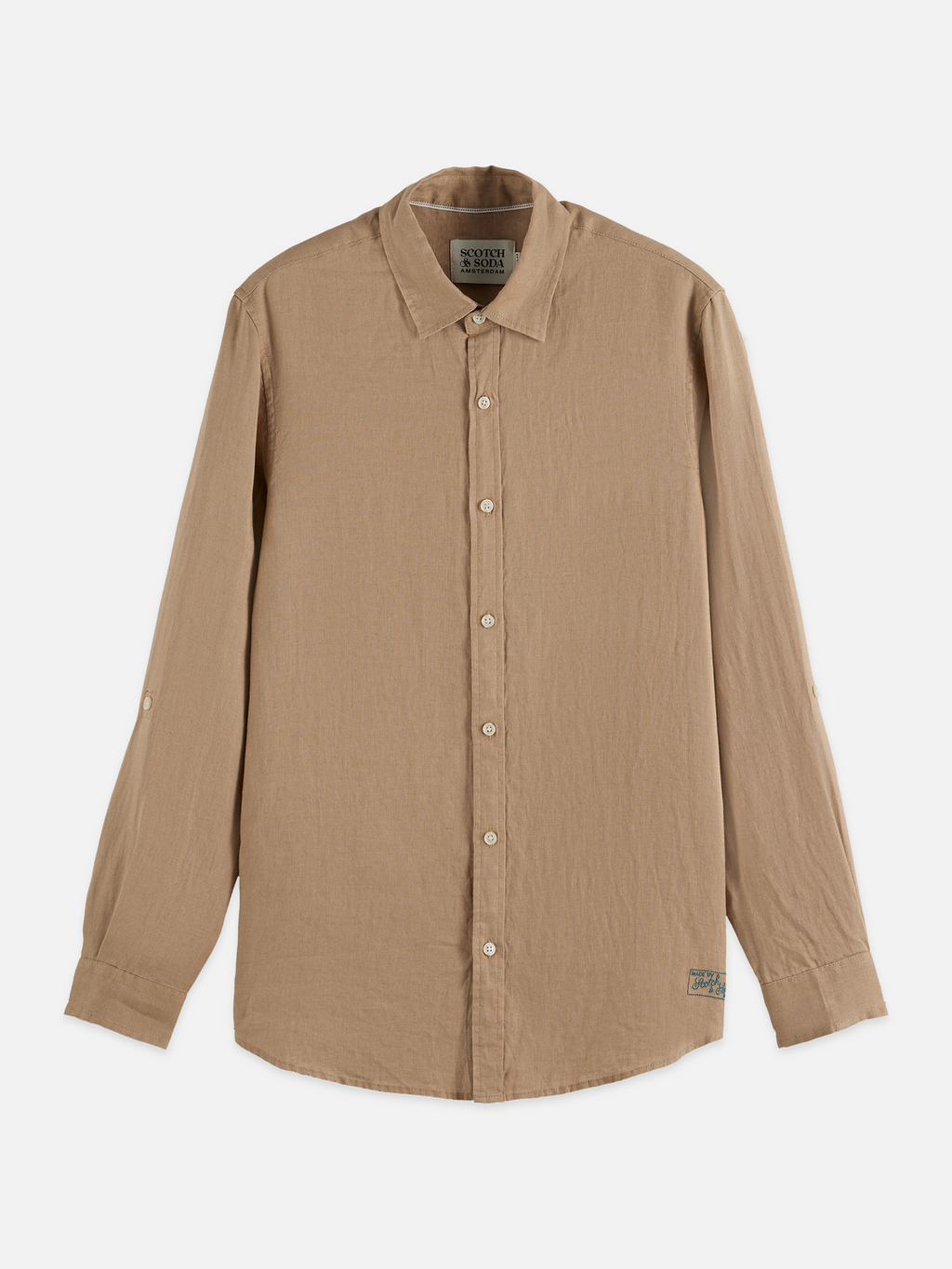 Seasonal core linen regular-fit shirt