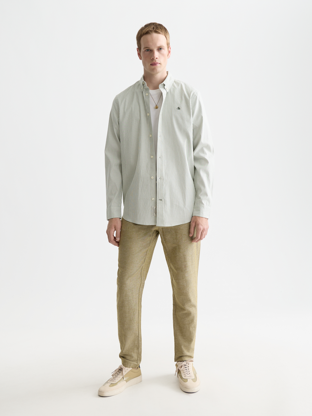 Seasonal Essentials striped oxford shirt - GARDEN GREEN STRIPES