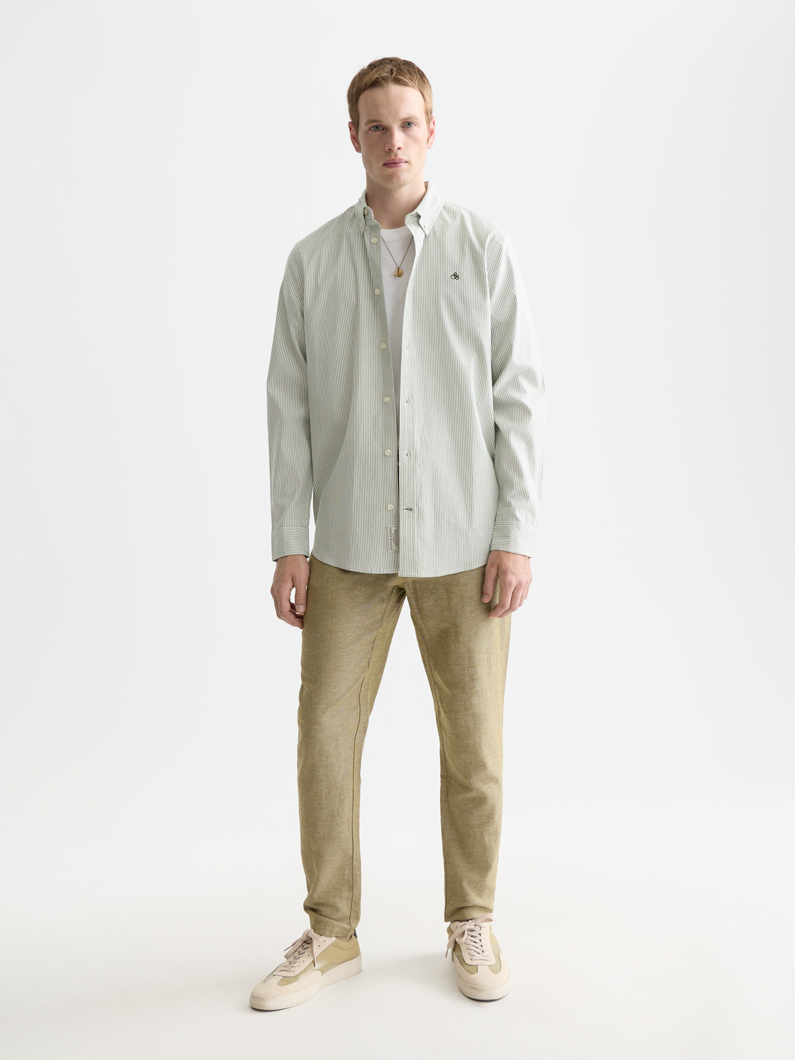 Seasonal Essentials striped oxford shirt - GARDEN GREEN STRIPES