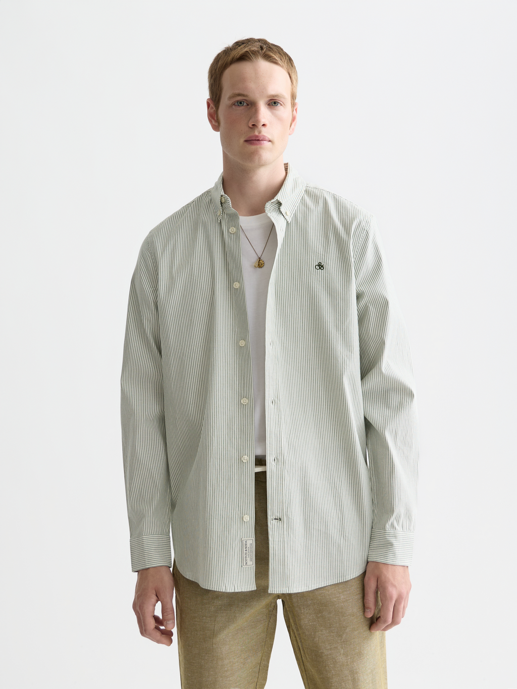 Seasonal Essentials striped oxford shirt - GARDEN GREEN STRIPES