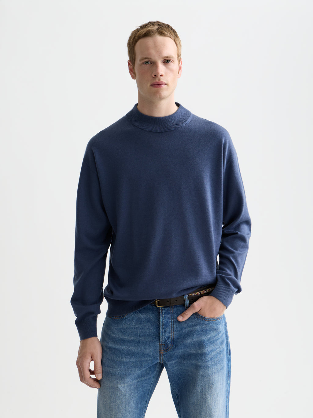Seasonal Essentials mock neck pullover - OCEANA