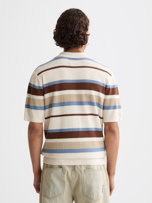 knitted striped polo