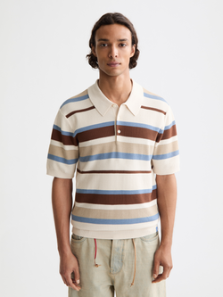knitted striped polo