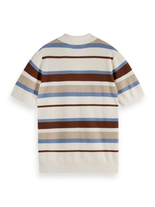 knitted striped polo