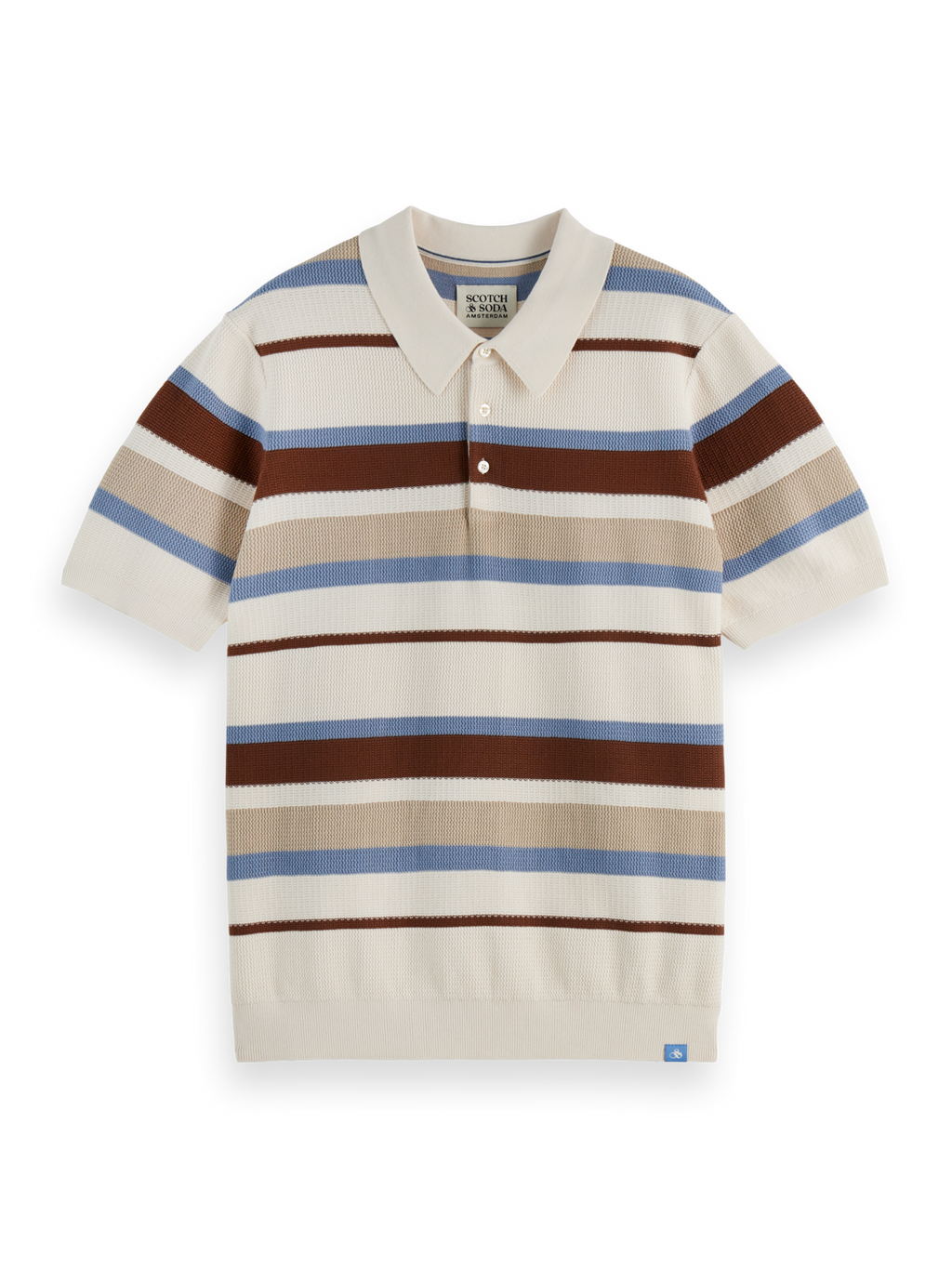 knitted striped polo