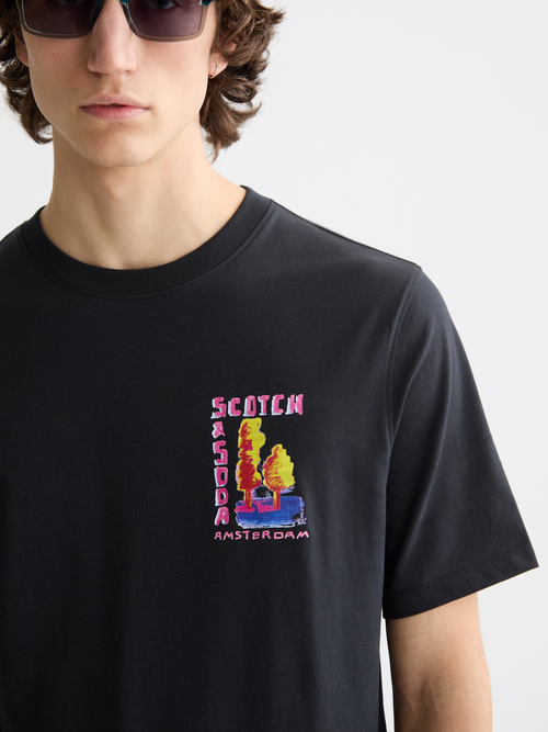 Regular-fit front and back artwork t-shirt