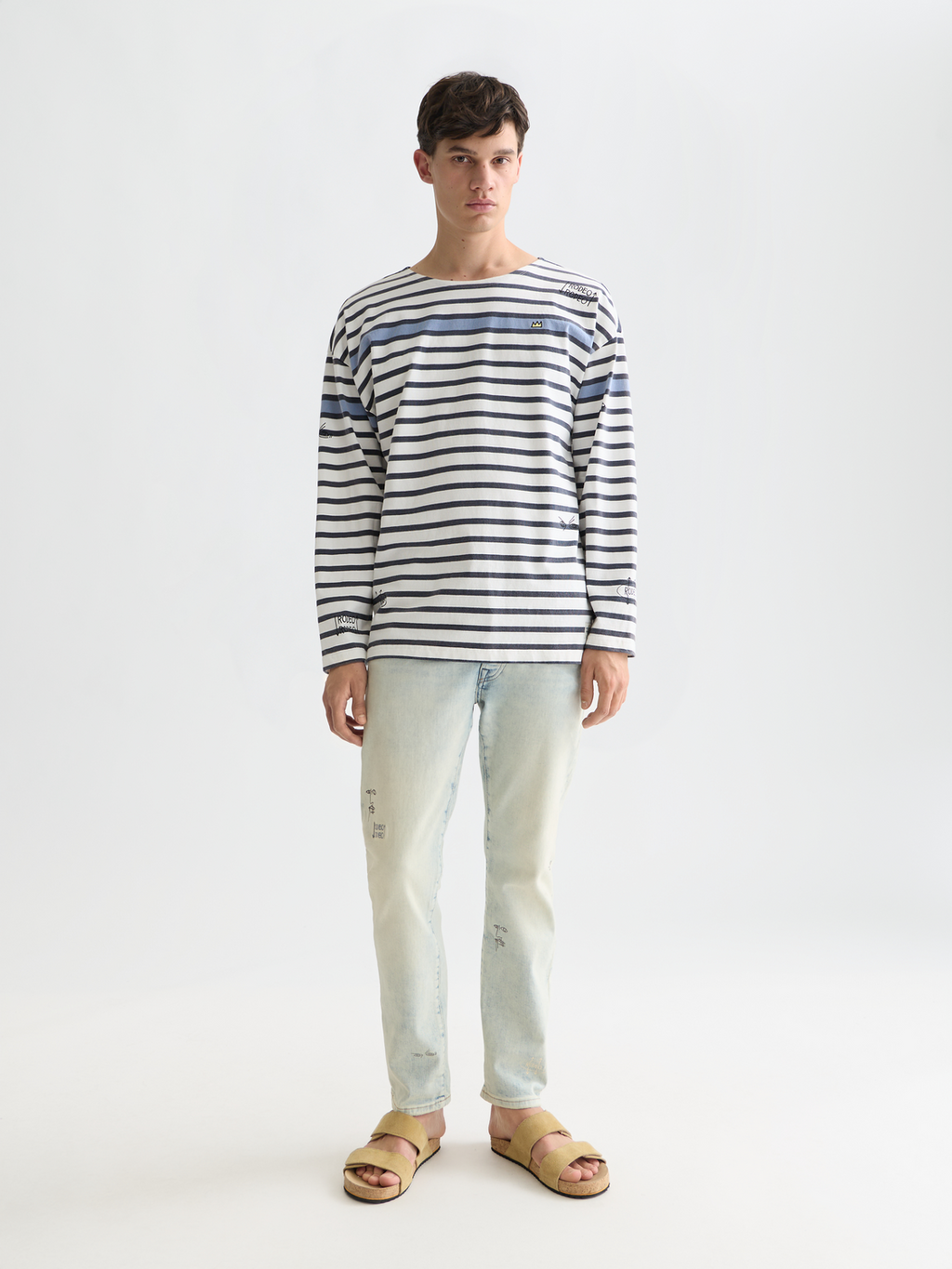 Basquiat breton striped long sleeve top