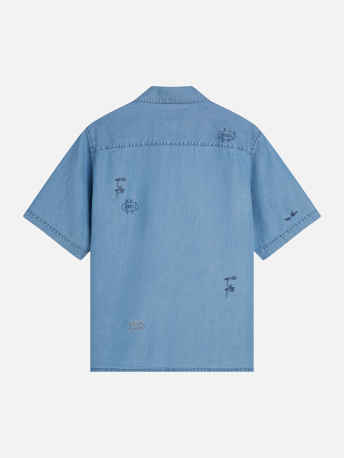 Scotch & Soda x Basquiat Indigo Tencel Relaxed Short-Sleeved Shirt