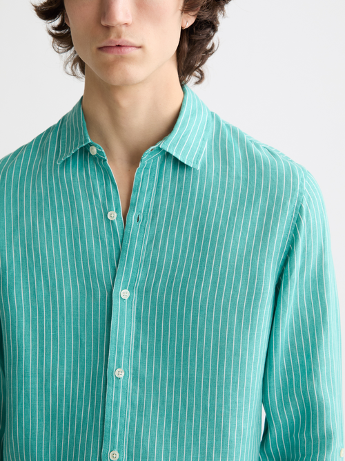 Seasonal core - Regular-fit striped linen shirt