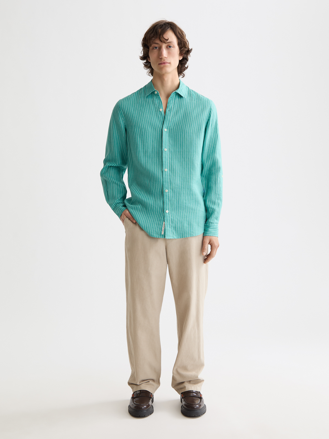 Seasonal Essentials Striped Linen Shirt
