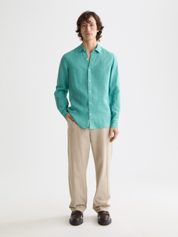 Seasonal core - Regular-fit striped linen shirt