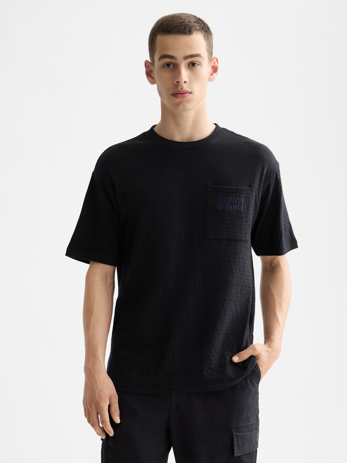 Double face jersey pocket t-shirt