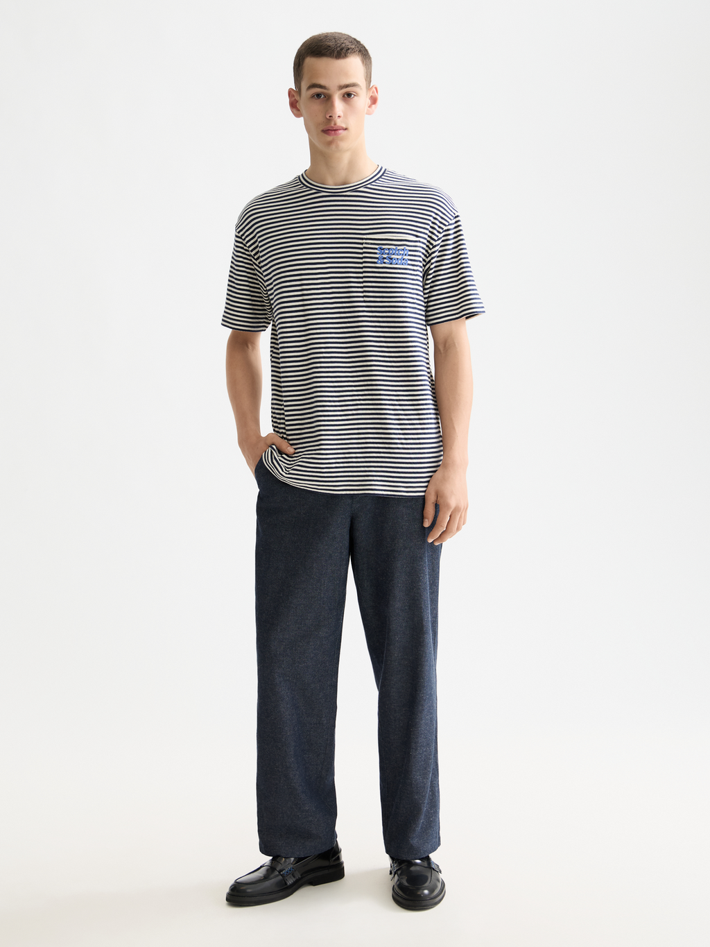 Double face jersey pocket t-shirt