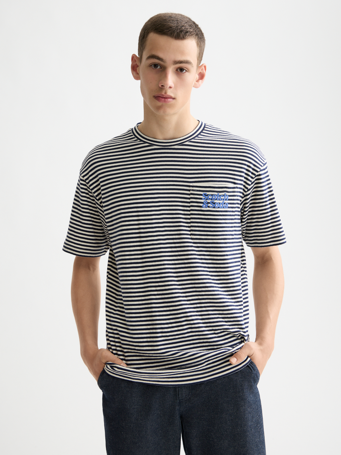 Double face jersey pocket t-shirt